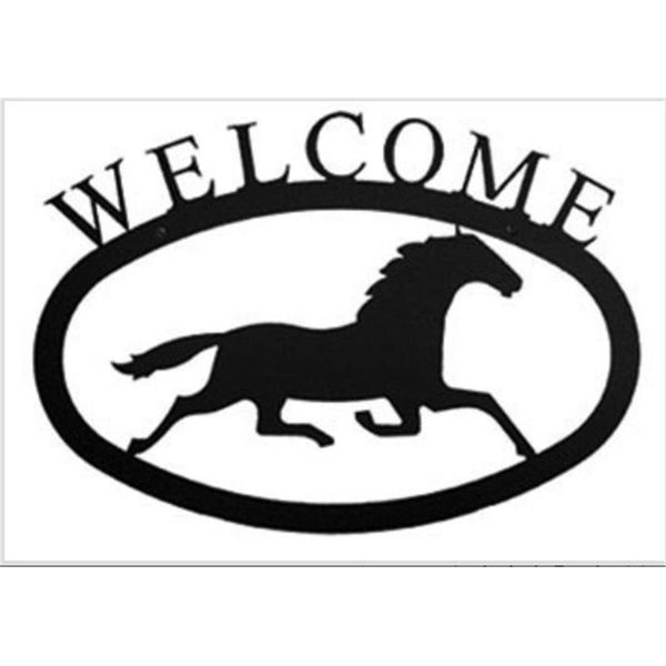 Village Wrought Iron Village Wrought Iron WEL-17-L Large Running Horse Welcome Sign WEL-17-L
